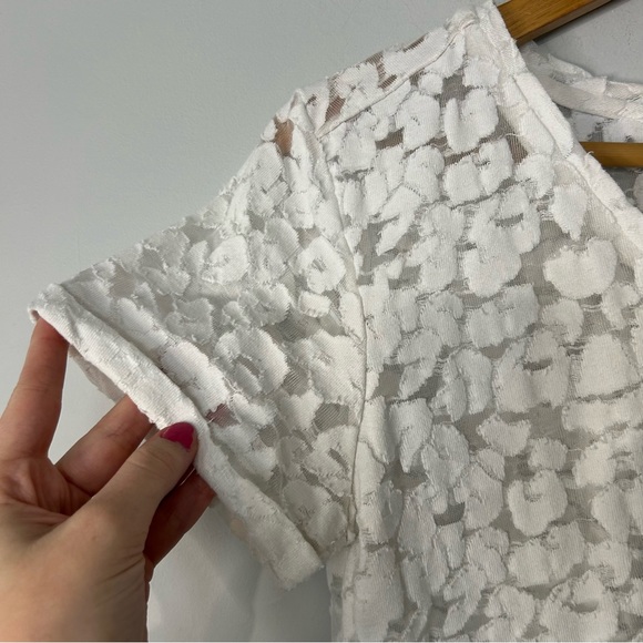 Maje White Floral Lace V-Neck Top - Picture 3 of 7